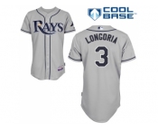 Youth Tampa Bay Rays #3 Evan Longoria Grey Cool Base Stitched MLB Jersey
