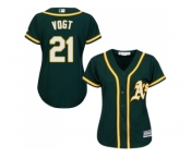 Women's Oakland Athletics #21 Stephen Vogt Green Alternate Stitched MLB Jersey