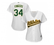 Women's Oakland Athletics #34 Rollie Fingers White Home Stitched MLB Jersey