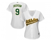 Women's Oakland Athletics #9 Reggie Jackson White Home Stitched MLB Jersey