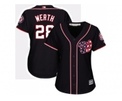 Women's Washington Nationals #28 Jayson Werth Navy Blue Alternate Stitched MLB Jersey