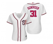 Women's Washington Nationals #31 Max Scherzer White Home Stitched MLB Jersey