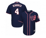 Youth Majestic Washington Nationals #4 Howie Kendrick Replica Navy Blue Alternate 2 Cool Base MLB Jersey