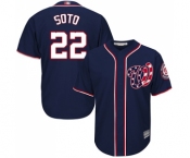 Youth Washington Nationals #22 Juan Soto Authentic Navy Blue Alternate 2 Cool Base Baseball Jersey