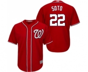 Youth Washington Nationals #22 Juan Soto Authentic Red Alternate 1 Cool Base Baseball Jersey