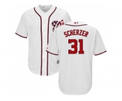 Youth Washington Nationals #31 Max Scherzer White Cool Base Stitched MLB Jersey