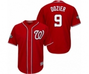 Youth Washington Nationals #9 Brian Dozier Authentic Red Alternate 1 Cool Base 2019 World Series Bound Baseball Jersey