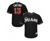 Youth Miami Marlins #13 Starlin Castro Black Cool Base Stitched MLB Jersey