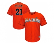 Youth Miami Marlins #21 Christian Yelich Orange Cool Base Stitched MLB Jersey