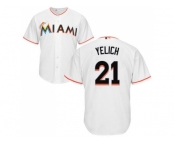 Youth Miami Marlins #21 Christian Yelich White Cool Base Stitched MLB Jersey