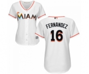 Women Miami Marlins #16 Jose Fernandez Majestic White Cool Base Player Jersey