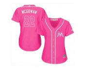 Women's Majestic Miami Marlins #22 Dustin McGowan Replica Pink Fashion Cool Base MLB Jersey