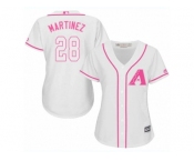 Women Majestic Arizona Diamondbacks #28 J. D. Martinez Authentic White Fashion MLB Jersey