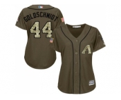 Women's Arizona Diamondbacks #44 Paul Goldschmidt Green Salute to Service Baseball Jersey