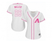 Women's Majestic Arizona Diamondbacks #26 Shelby Miller Replica White Fashion MLB Jersey