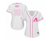 Women's Majestic Arizona Diamondbacks #38 Robbie Ray Replica White Fashion MLB Jersey