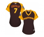 Women's Majestic Arizona Diamondbacks #7 Welington Castillo Authentic Brown 2016 All-Star National League BP Cool Base MLB Jersey