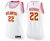 Women's Atlanta Hawks #22 Cam Reddish Swingman White Pink Fashion Basketball Jersey