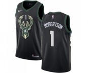 Women's Nike Milwaukee Bucks #1 Oscar Robertson Swingman Black Alternate NBA Jersey - Statement Edition