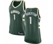 Women's Nike Milwaukee Bucks #1 Oscar Robertson Swingman Green Road NBA Jersey - Icon Edition