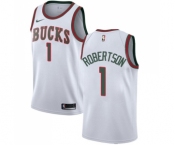 Women's Nike Milwaukee Bucks #1 Oscar Robertson Swingman White Fashion Hardwood Classics NBA Jersey