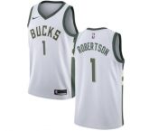 Women's Nike Milwaukee Bucks #1 Oscar Robertson Swingman White Home NBA Jersey - Association Edition