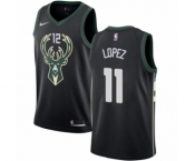 Women's Nike Milwaukee Bucks #11 Brook Lopez Swingman Black NBA Jersey - Statement Edition