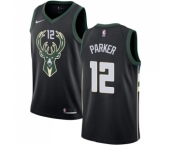 Women's Nike Milwaukee Bucks #12 Jabari Parker Swingman Black Alternate NBA Jersey - Statement Edition
