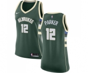 Women's Nike Milwaukee Bucks #12 Jabari Parker Swingman Green Road NBA Jersey - Icon Edition