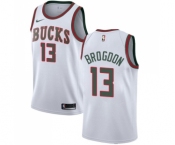 Women's Nike Milwaukee Bucks #13 Malcolm Brogdon Swingman White Fashion Hardwood Classics NBA Jersey