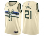 Women's Nike Milwaukee Bucks #21 Tony Snell Swingman Cream NBA Jersey - City Edition