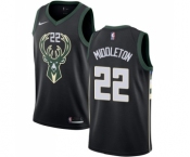 Women's Nike Milwaukee Bucks #22 Khris Middleton Swingman Black Alternate NBA Jersey - Statement Edition