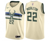 Women's Nike Milwaukee Bucks #22 Khris Middleton Swingman Cream NBA Jersey - City Edition