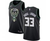 Women's Nike Milwaukee Bucks #33 Kareem Abdul-Jabbar Swingman Black Alternate NBA Jersey - Statement Edition