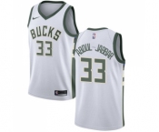 Women's Nike Milwaukee Bucks #33 Kareem Abdul-Jabbar Swingman White Home NBA Jersey - Association Edition