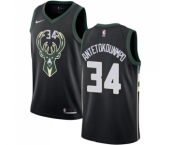 Women's Nike Milwaukee Bucks #34 Giannis Antetokounmpo Swingman Black Alternate NBA Jersey - Statement Edition