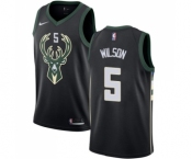 Women's Nike Milwaukee Bucks #5 D. J. Wilson Swingman Black Alternate NBA Jersey - Statement Edition