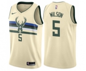 Women's Nike Milwaukee Bucks #5 D. J. Wilson Swingman Cream NBA Jersey - City Edition