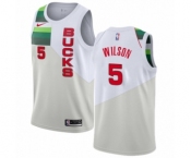 Women's Nike Milwaukee Bucks #5 D. J. Wilson White Swingman Jersey - Earned Edition