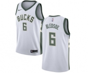 Women's Nike Milwaukee Bucks #6 Eric Bledsoe Swingman White Home NBA Jersey - Association Edition