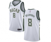 Women's Nike Milwaukee Bucks #8 Matthew Dellavedova Swingman White Home NBA Jersey - Association Edition