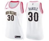 Women's Nike New Orleans Pelicans #30 Julius Randle Swingman White Pink Fashion NBA Jersey