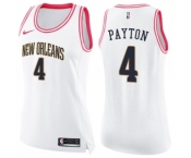 Women's Nike New Orleans Pelicans #4 Elfrid Payton Swingman White Pink Fashion NBA Jersey