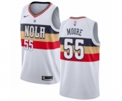 Women's Nike New Orleans Pelicans #55 E'Twaun Moore White Swingman Jersey - Earned Edition