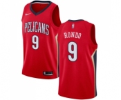 Women's Nike New Orleans Pelicans #9 Rajon Rondo Swingman Red Alternate NBA Jersey Statement Edition