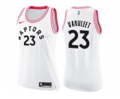Women Nike Toronto Raptors #23 Fred VanVleet White Pink NBA Swingman Fashion Jersey