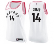 Women's Nike Toronto Raptors #14 Danny Green Swingman White Pink Fashion NBA Jersey