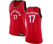 Women's Nike Toronto Raptors #17 Jonas Valanciunas Swingman Red Road NBA Jersey - Icon Edition