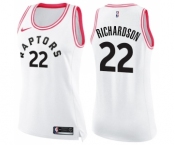 Women's Nike Toronto Raptors #22 Malachi Richardson Swingman White Pink Fashion NBA Jersey