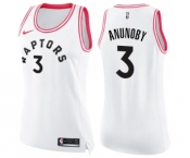 Women's Nike Toronto Raptors #3 OG Anunoby Swingman White Pink Fashion NBA Jersey
